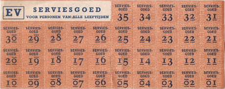 Distributiekaart EV voor Serviesgoed - eind 1941