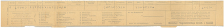 Loonstrook periode 10 t/m 31 augustus 1943 met 257 arbeidsuren in 26 dagen voor 272,87 RM bruto en 126,29 RM aan niet nader gespecificeerde inhoudingen