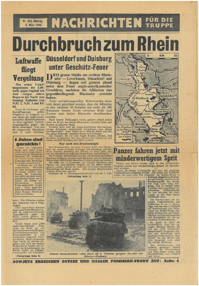 Amerikaans propagandakrant (nr 323), een door de geallieerden vervaardigde Duitstalige propagandakrant met een oplage van  die vanuit vliegtuigen boven Duitsland werd verspreid