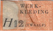 Bon van distributiekaart voor werkkleding H12 - 1948