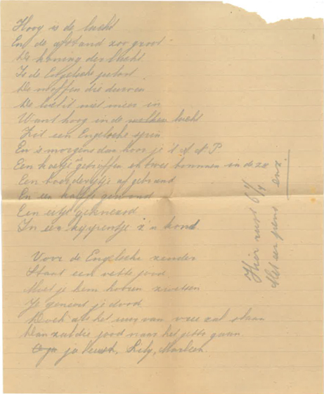 Tekst van een lied over de berichtgeving van het ANP op de 'Uiver-march' van Jacques van Tol en muziek van Joop de Leur en een antisiemitische tekst uit het Zondagmiddagcaberet van Paulus de Ruiter op 'Lili Marleen' met tekt van Hans Leip en muziek van Norbert Schultze